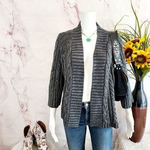 Chico's Angora blend cable knit cardigan